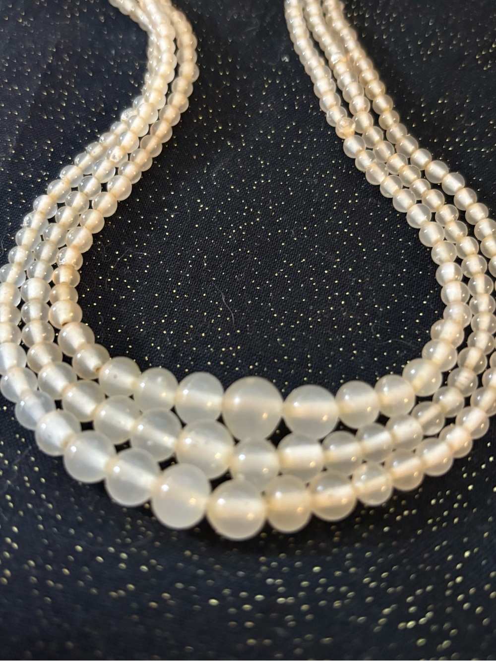 Vintage 3 Strand Bead Necklace